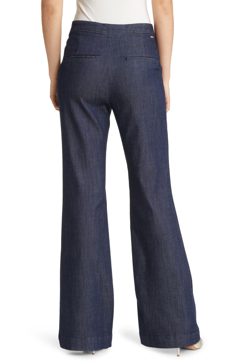 BOSS Taflera Button Detail Flare Denim Trousers, Alternate, color, 