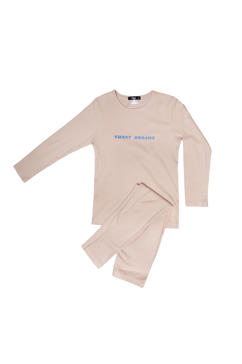 Sweet Dreams Loungewear Set, Main, color, Beige / Light Blue