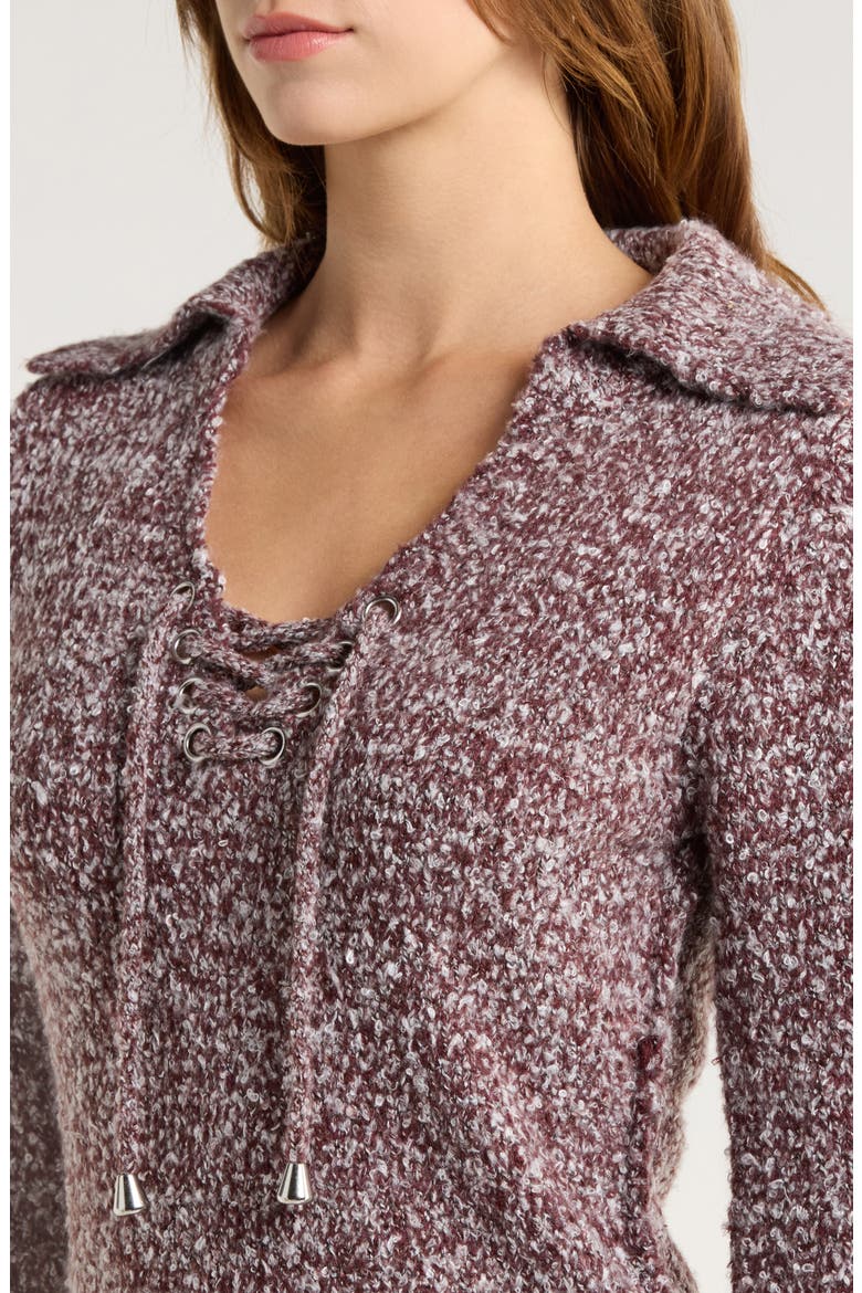 Milena Long Sleeve Mini Sweater Dress, Alternate, color, CHOCOLATE GRAPE COMBO