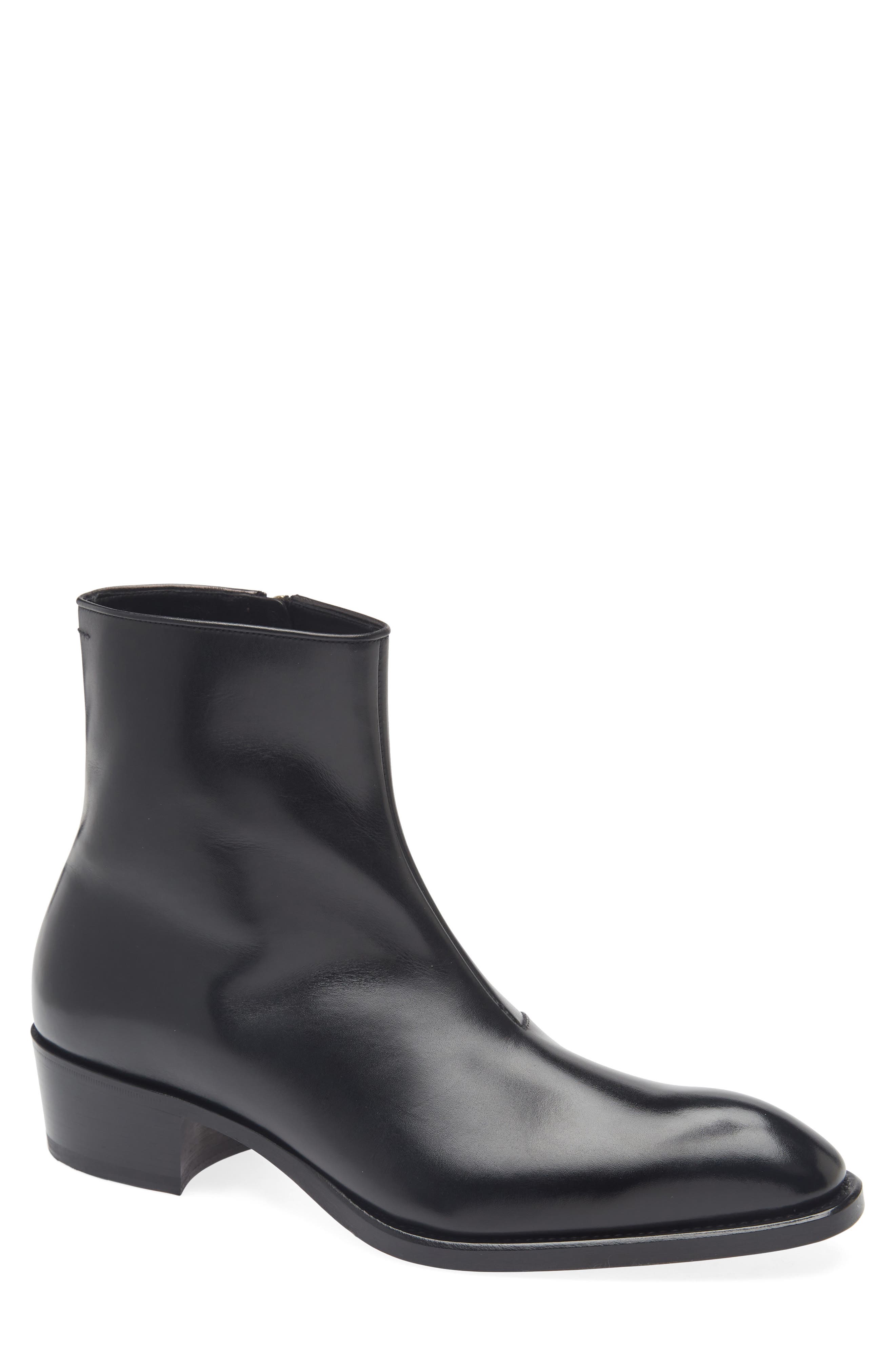 TOM FORD Vincent Leather Boot, Main, color, Black