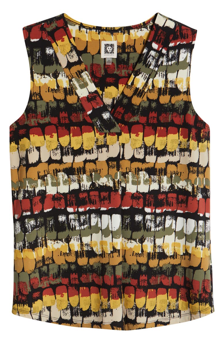 Anne Klein Printed Pleat Front Sleeveless Top, Alternate, color,