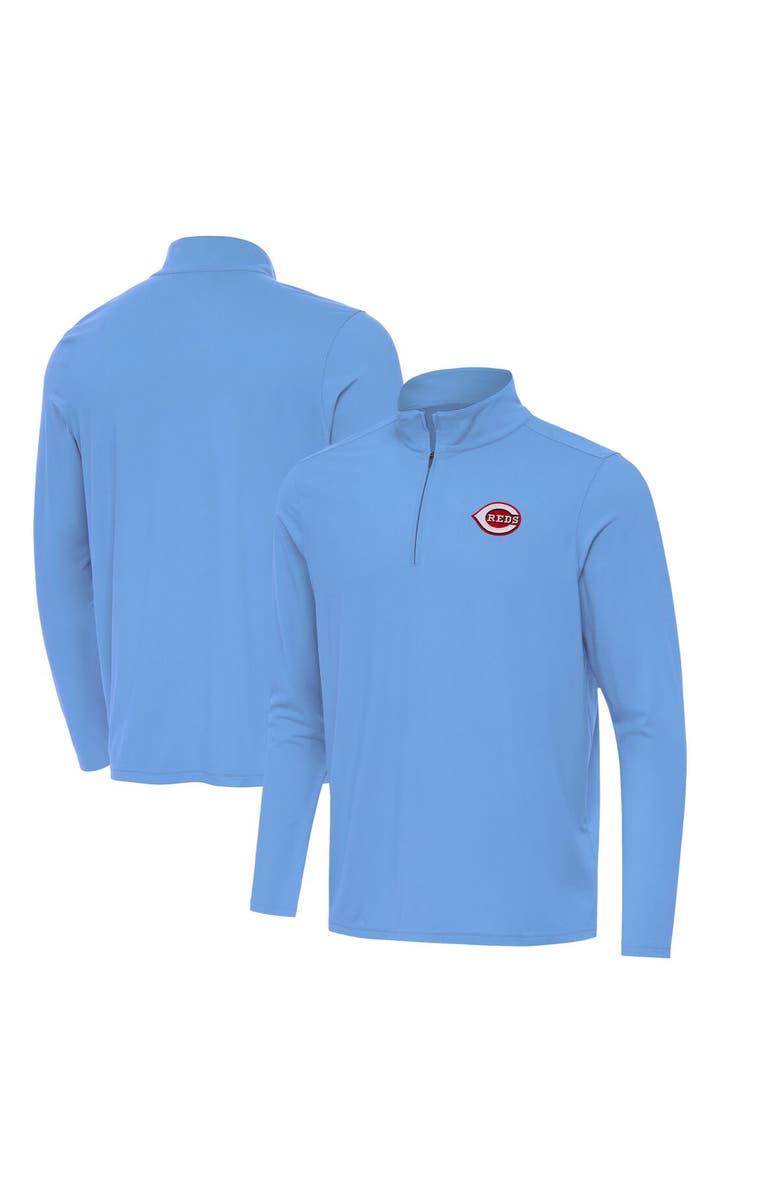 ANTIGUA Men's Antigua  Powder Blue Cincinnati Reds Intent Quarter-Zip Top, Alternate, color, Powder Blue