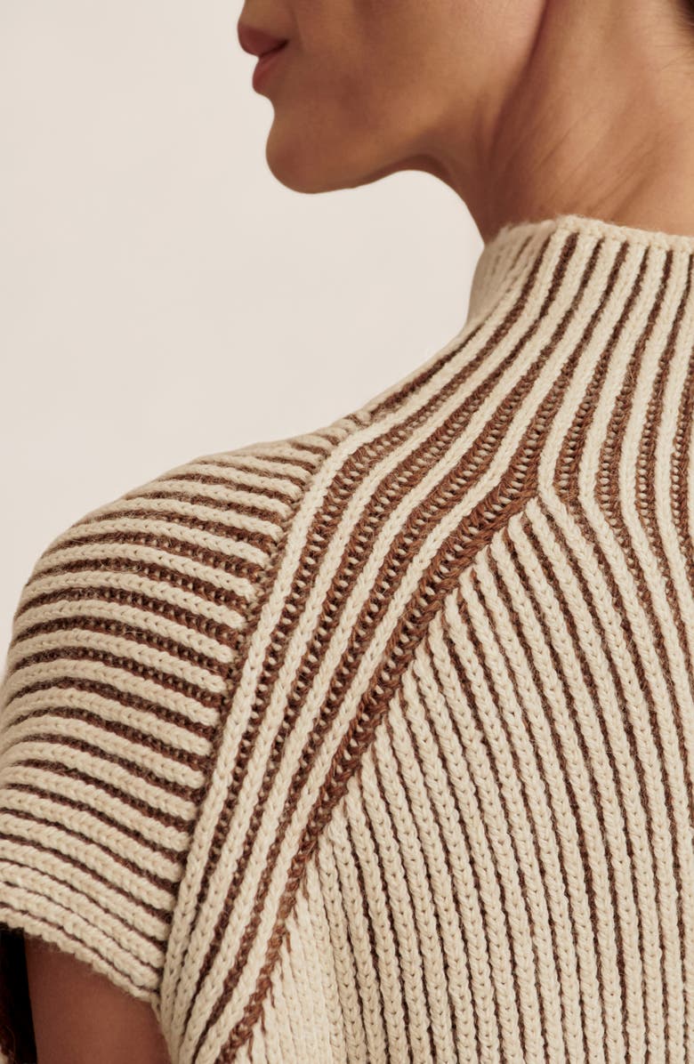 Varley Laurne Plated Mock Neck Sweater, Alternate, color, Cocoa Dust