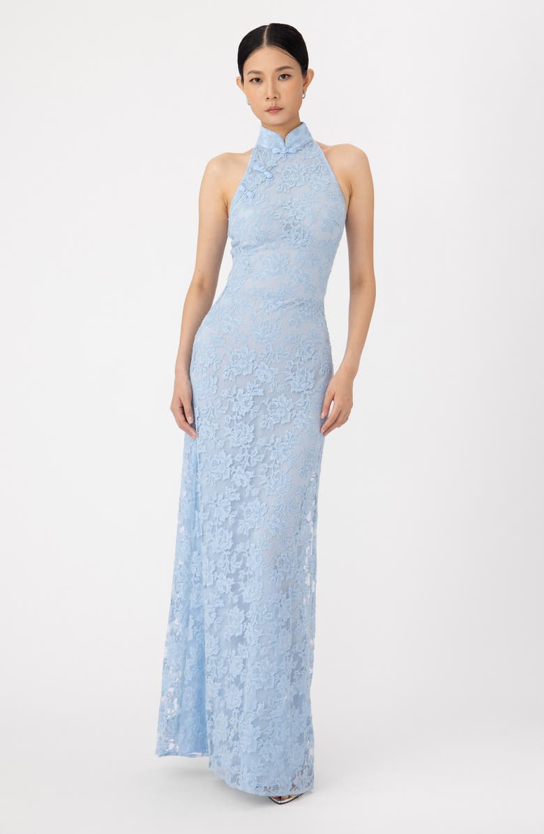 SAU LEE Gillian Lace Sleeveless Gown, Alternate, color, Sky Blue