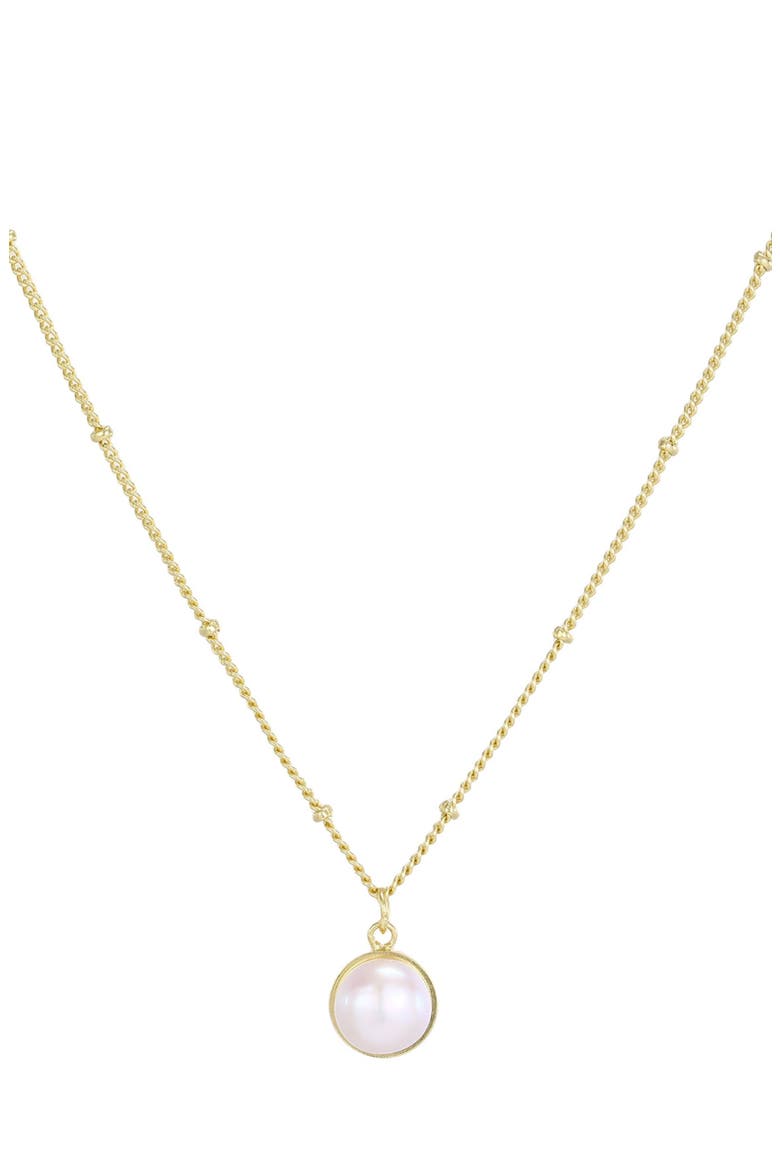 14K Gold Plated Freshwater Pearl Pendant Necklace, Main, color, WHITE/ GOLD