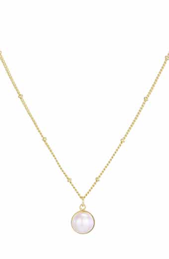 14K Gold Plated Freshwater Pearl Pendant Necklace