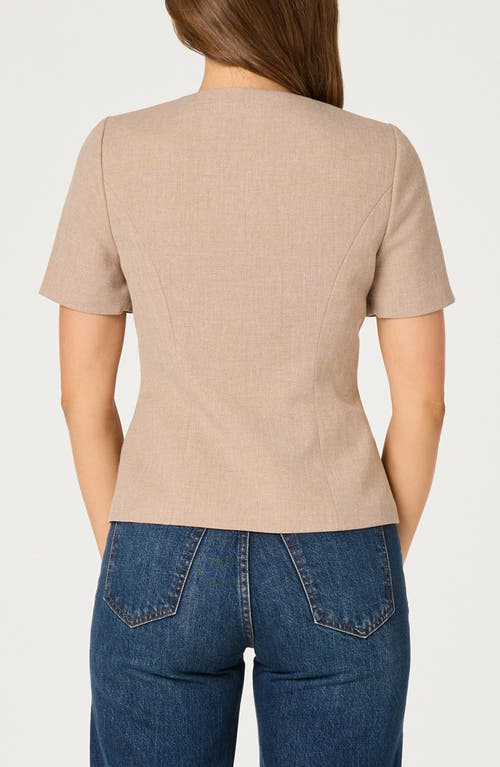 Astr The Label Square Neck Short Sleeve Jacket In Brown