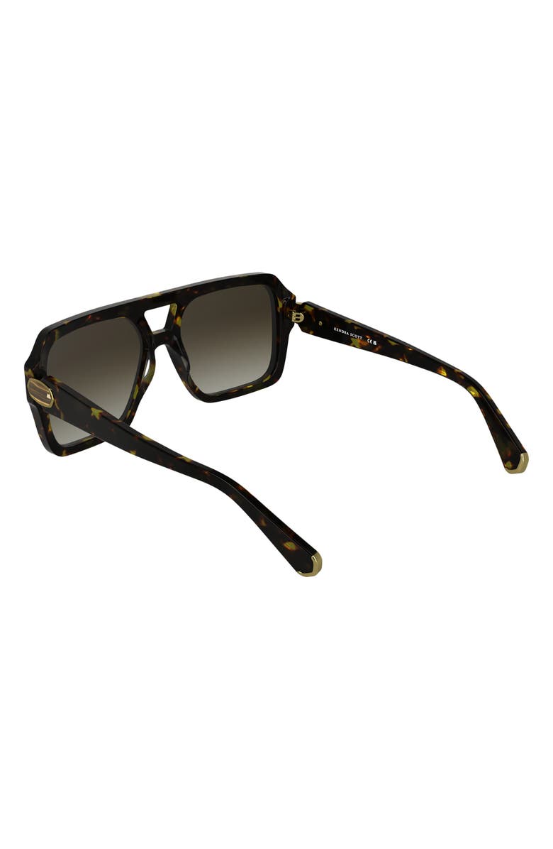 Kendra Scott Elisa 57mm Gradient Aviator Sunglasses, Alternate, color, Tokyo Tortoise