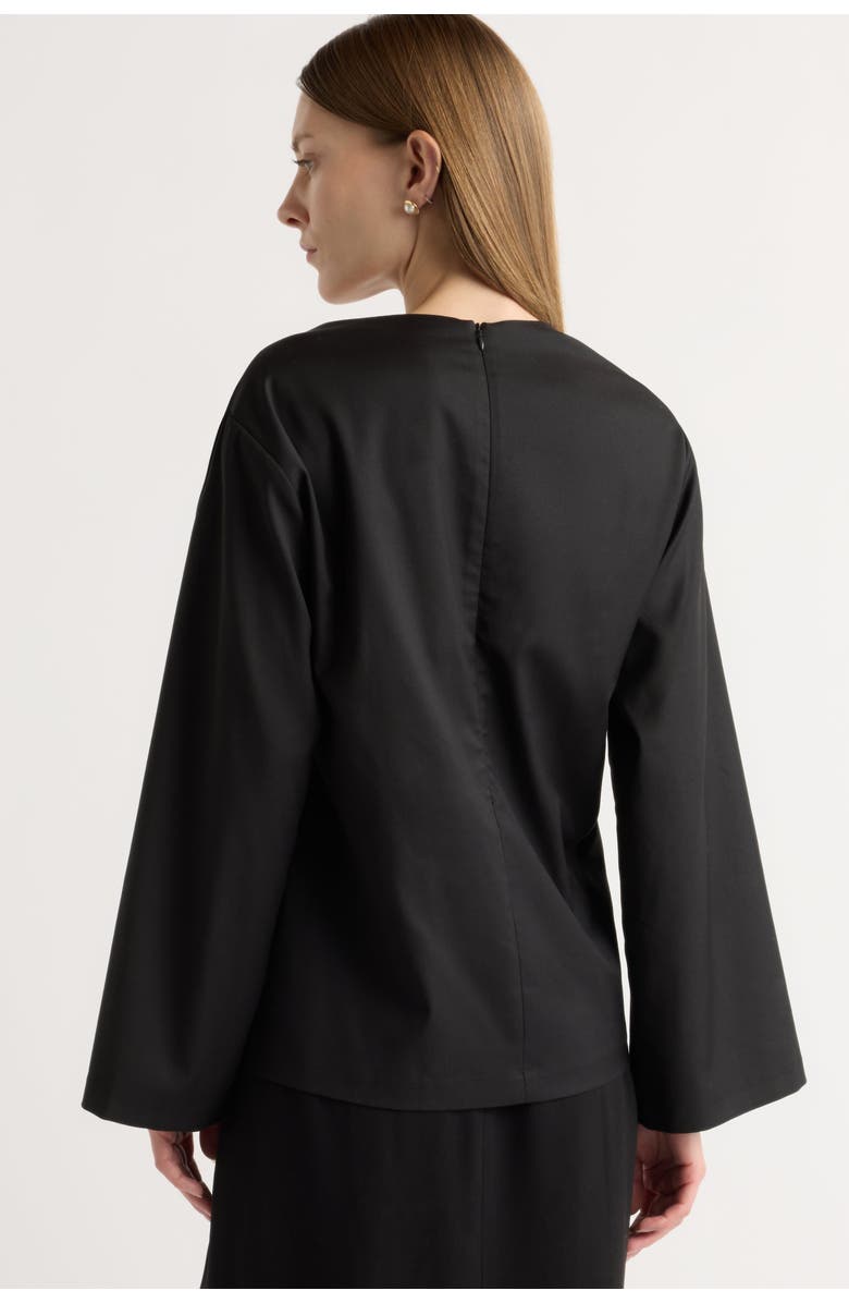 Modern Citizen Tatiana Wide-Neck Flare-Sleeve Blouse, Alternate, color, Black
