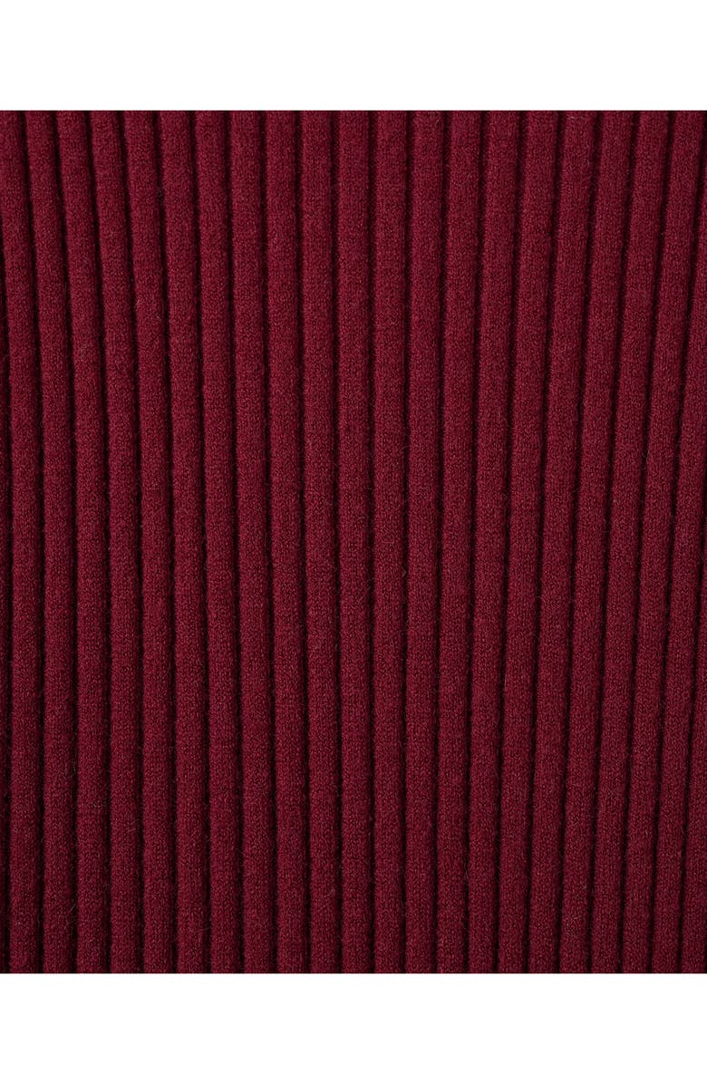 MANGO Rib Long Sleeve Midi Sweater Dress, Alternate, color, Wine