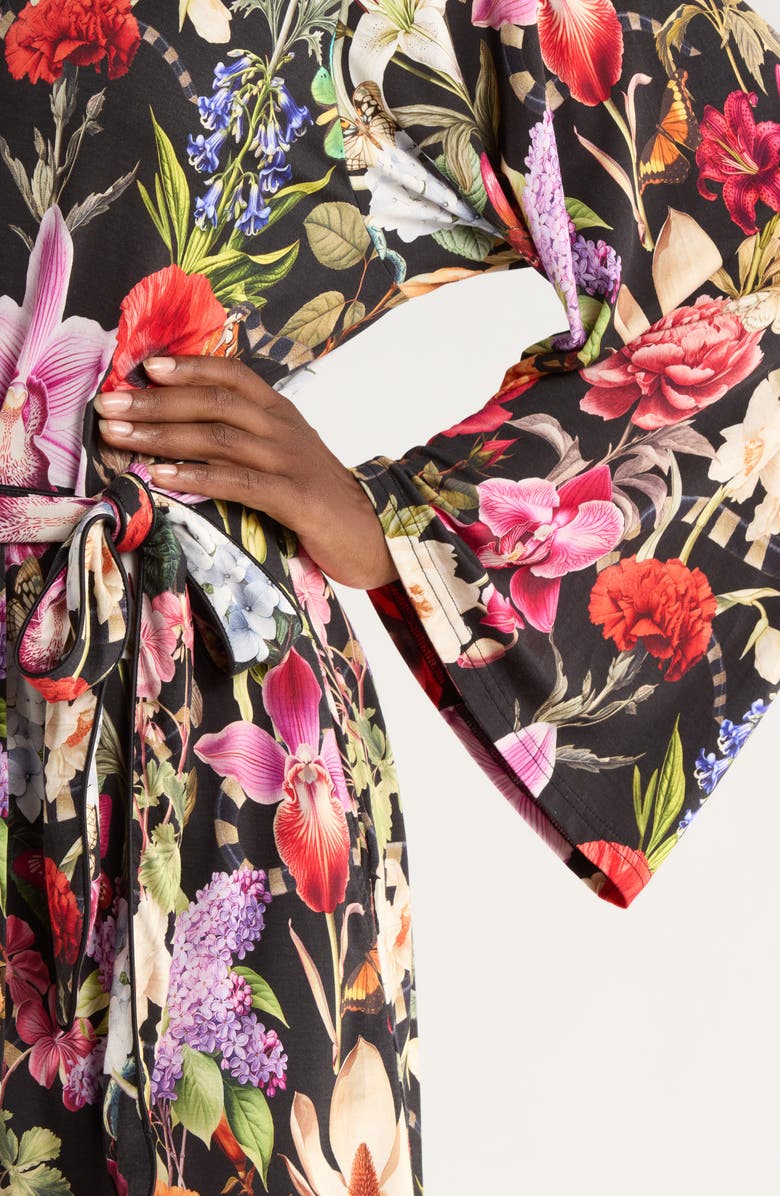 KILO BRAVA Floral Jersey Short Robe, Alternate, color, Garden Of Eden