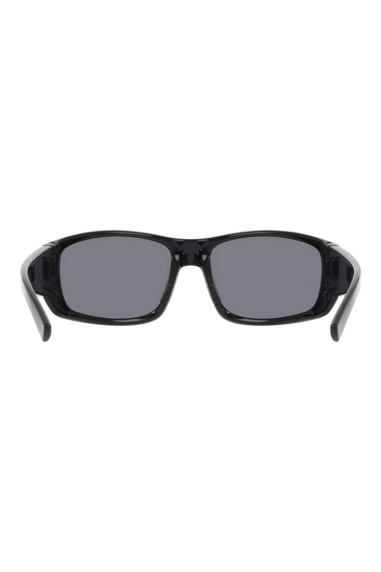 64mm Oversize Rectangular Sunglasses, Alternate, color, SHINY BLACK/ SMOKE