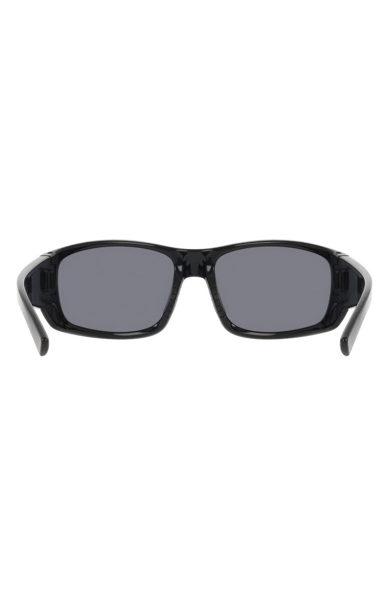 DRAGON 64mm Oversize Rectangular Sunglasses, Alternate, color, Shiny Black/ Smoke