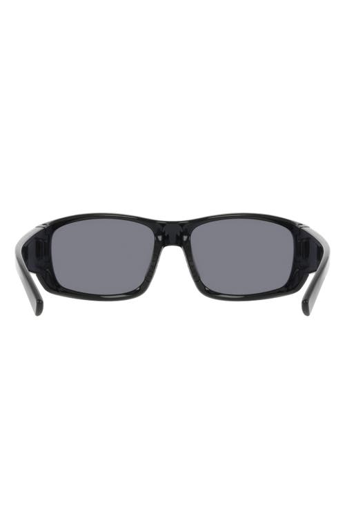 Dragon 64mm Oversize Rectangular Sunglasses In Shiny Black/smoke