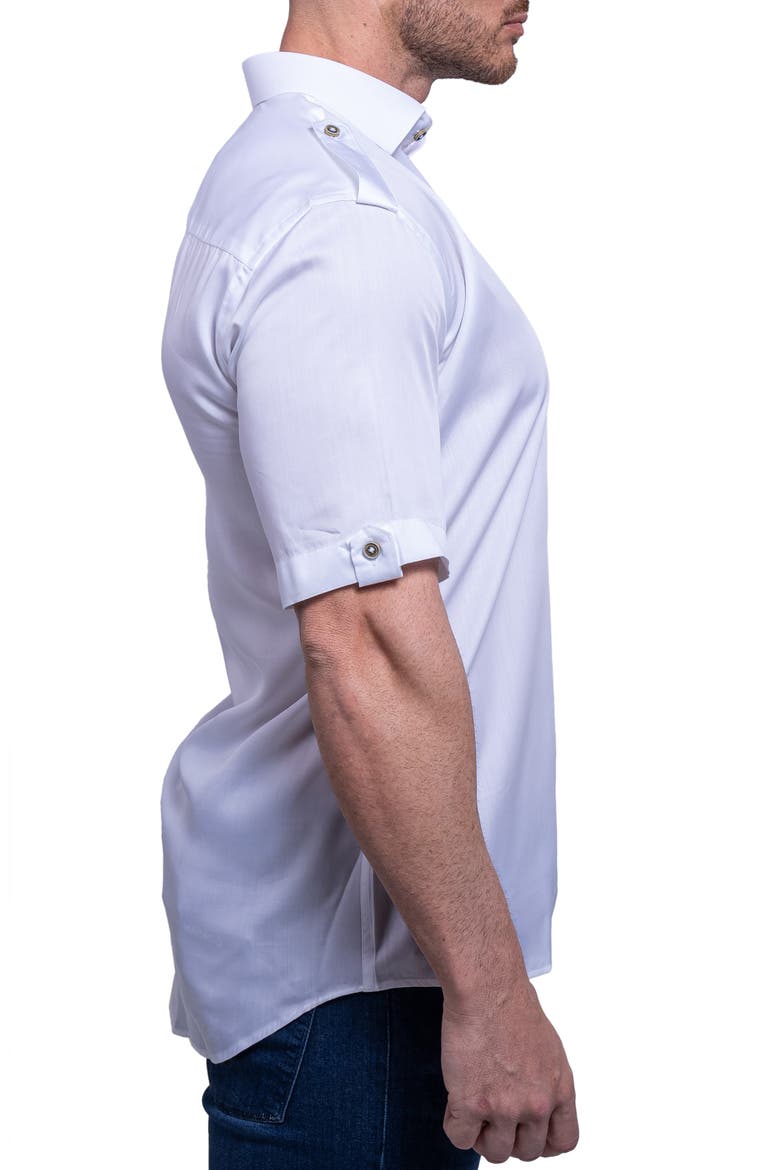 Munich Resistance0177 White Short Sleeve Button-Up Shirt, Alternate, color, WHITE