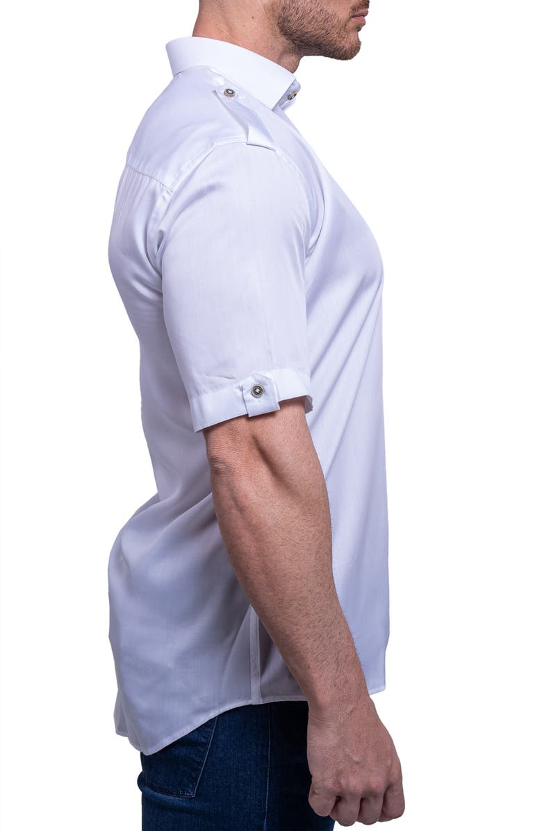 Maceoo Munich Resistance0177 White Short Sleeve Button-Up Shirt, Alternate, color, White