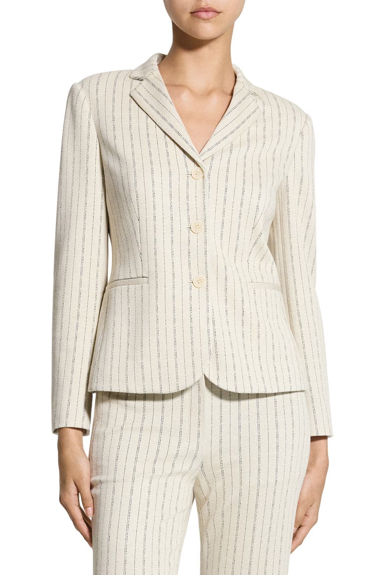 Stripe Single Breasted Blazer, Main, color, OAT MULTI - E61