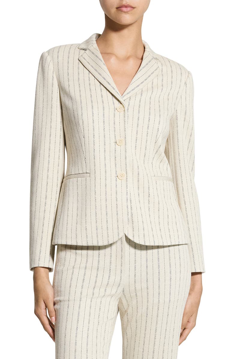 Theory Stripe Single Breasted Blazer, Main, color, Oat Multi - E61