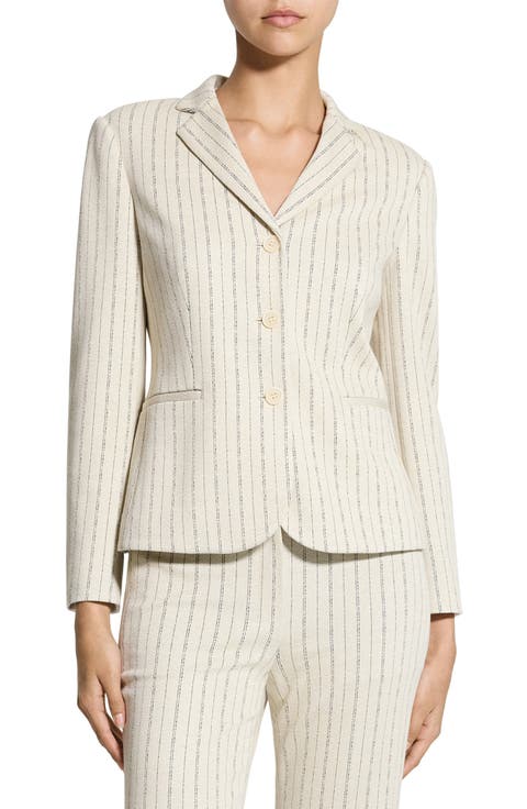 Stripe Single Breasted Blazer