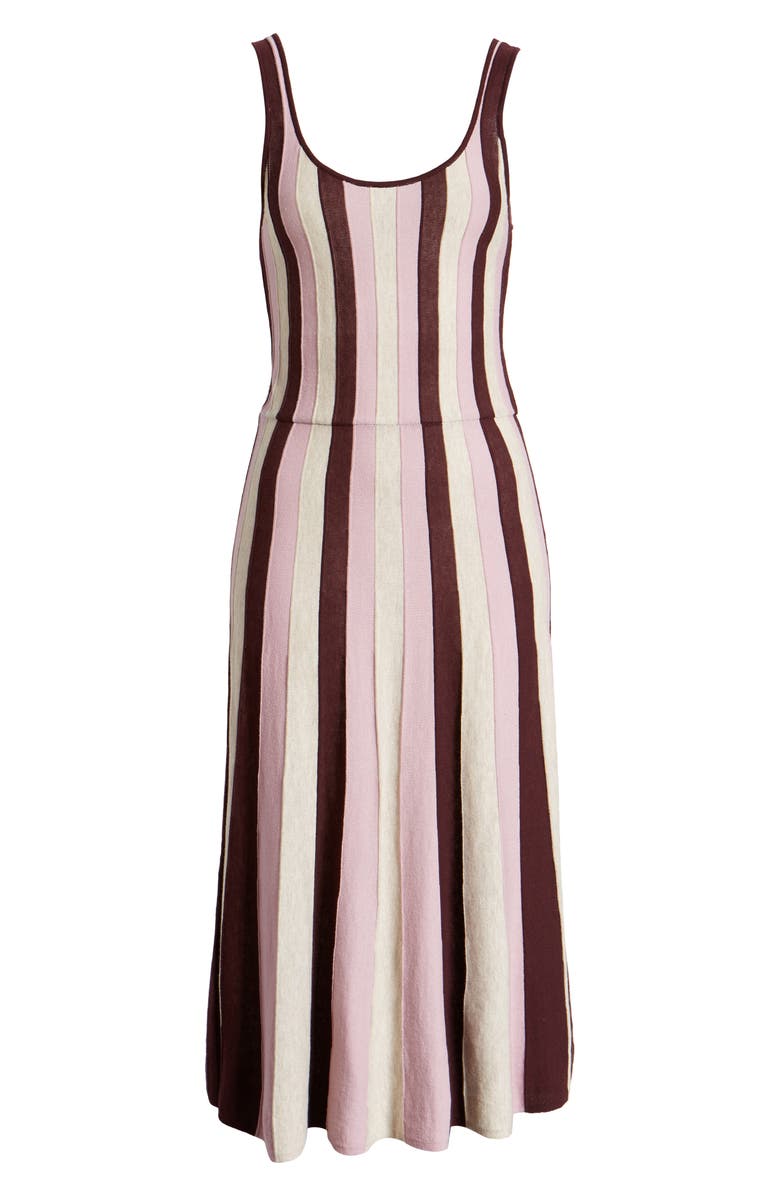 Leith Stripe Fit & Flare Sweater Dress | Nordstrom