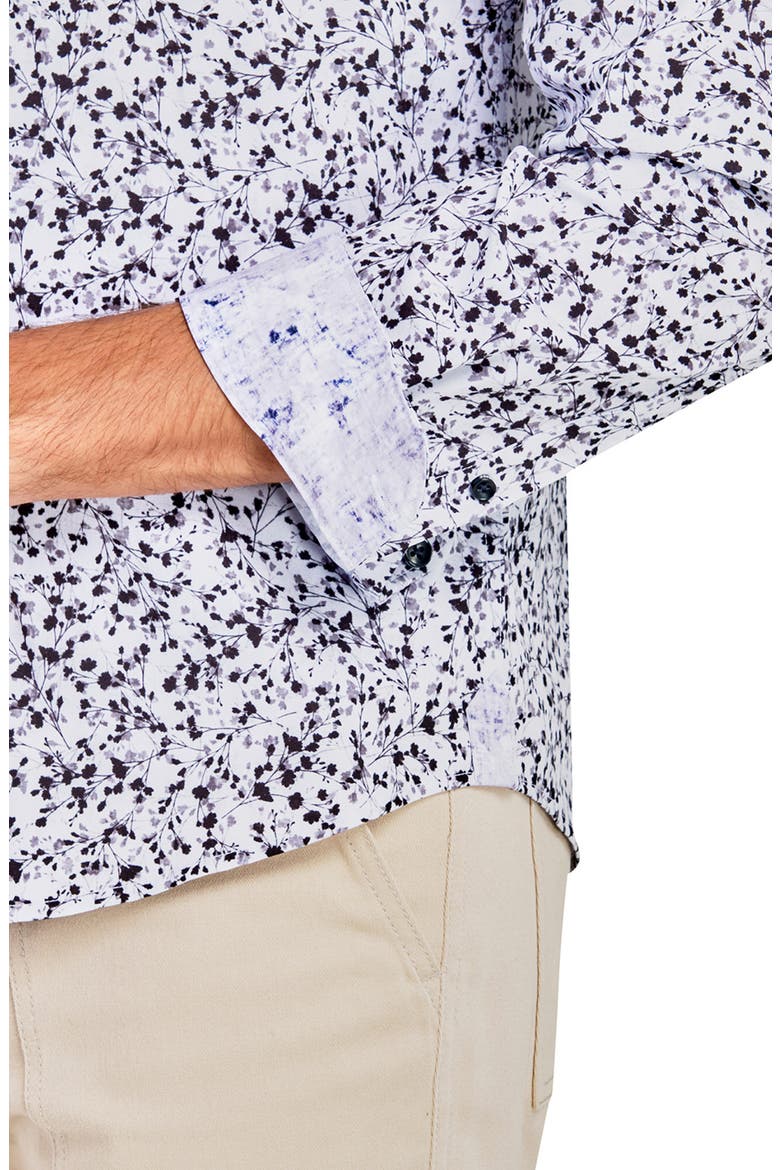 Mini Floral Recycled 4-Way Stretch Performance Long Sleeve Shirt, Alternate, color, WHITE