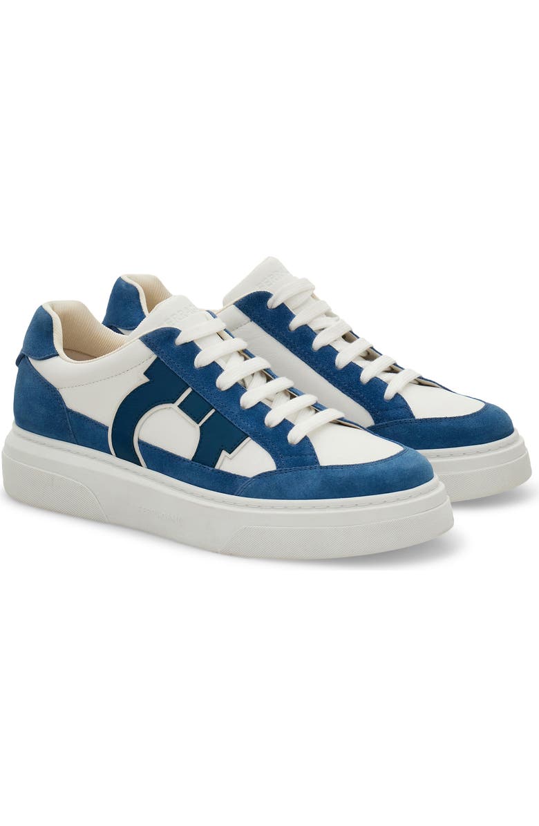 FERRAGAMO Cassina Gancio Low Top Sneaker, Main, color, Bianco Ottico Filicudi