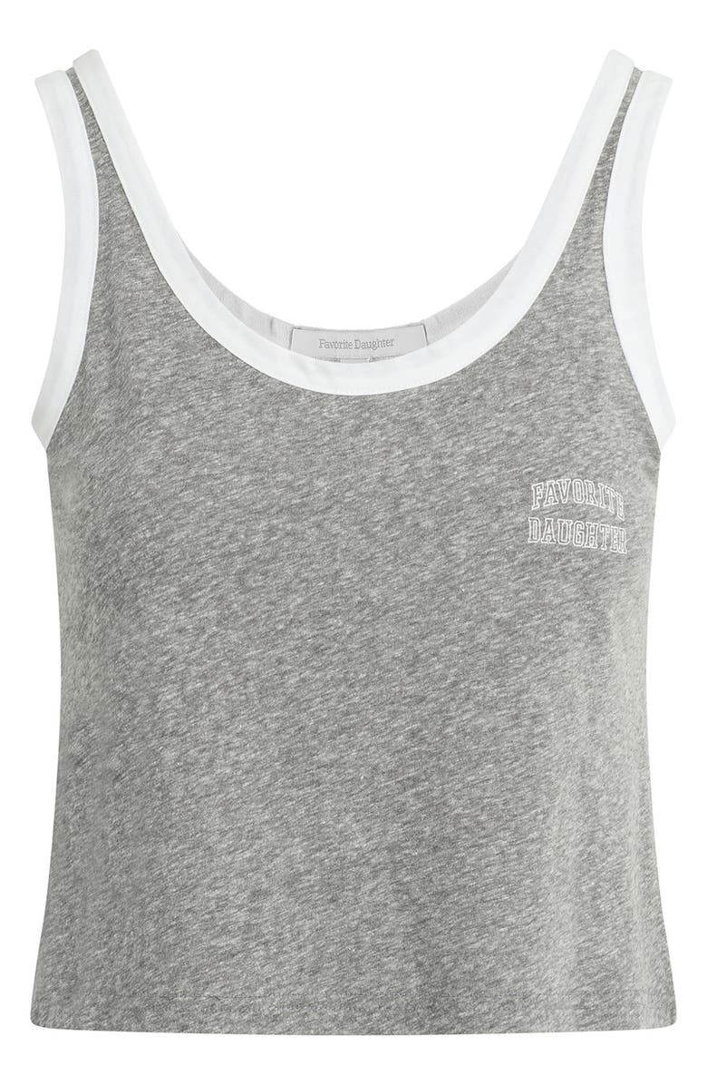 Favorite Daughter Scoop Neck Tank, Alternate, color, Heather Grey/ White