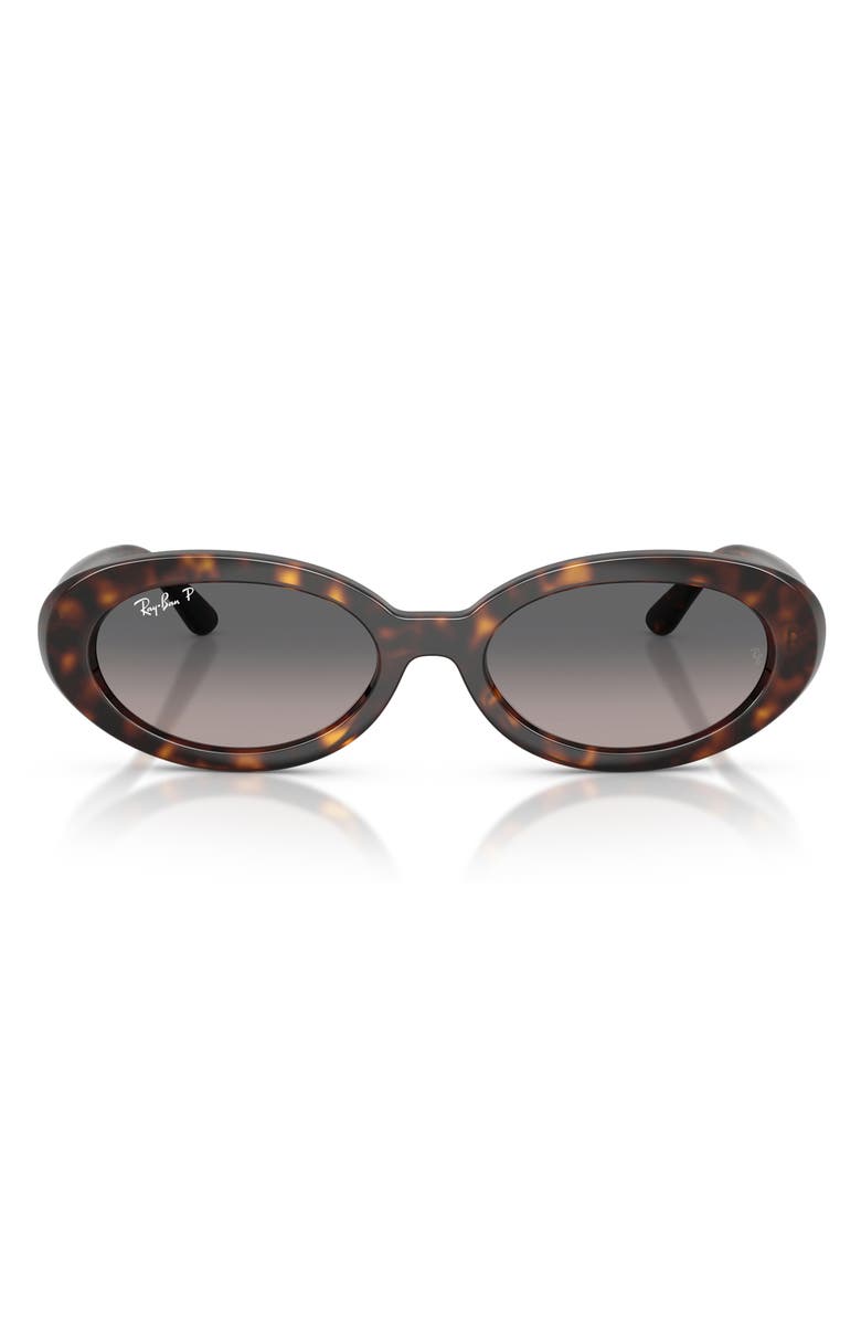 Ray-Ban 54mm Gradient Polarized Oval Sunglasses, Main, color, Havana / Grey Gradient Polar