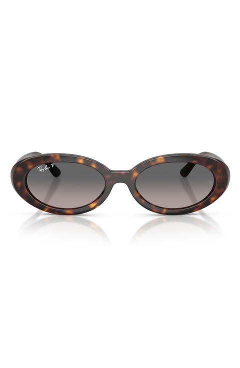 54mm Gradient Polarized Oval Sunglasses