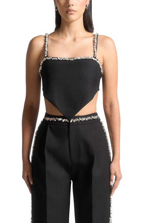 Eloise Embellished Strap Handkerchief Top