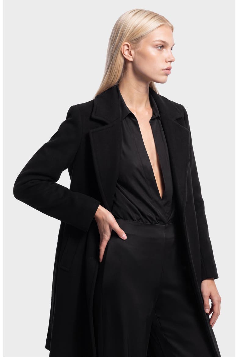 Mel Tailored Wool Coat, Alternate, color, Black