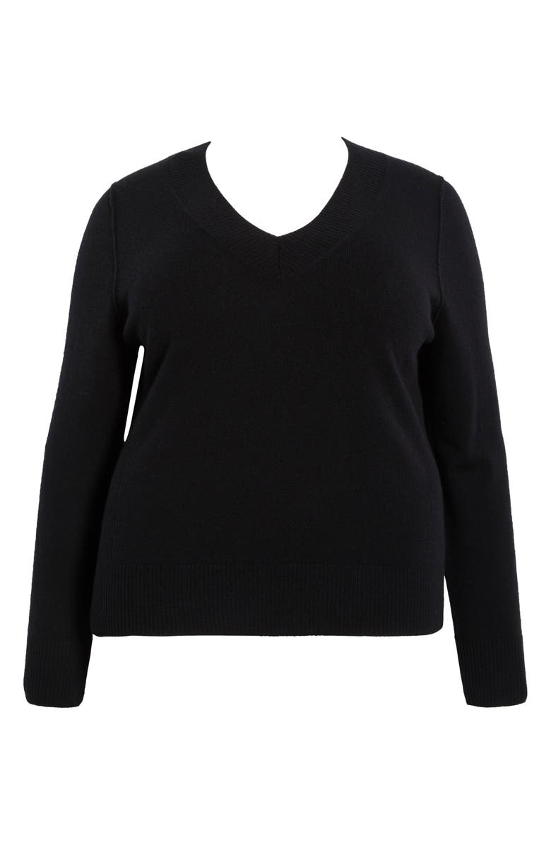 Caslon<sup>®</sup> V-Neck Wool & Cashmere Sweater, Alternate, color, Black Rock