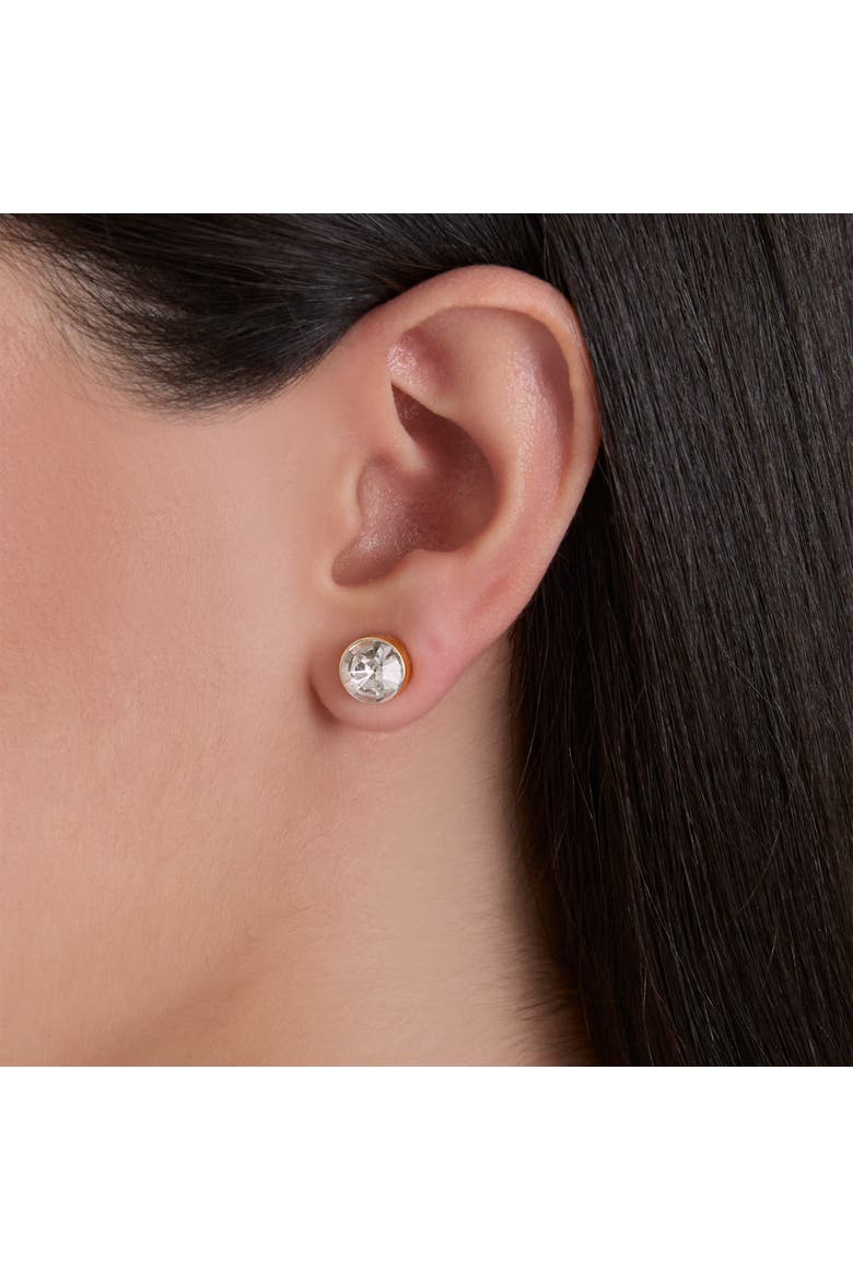 Rhinestone Hoop & Stud Earring Set of 3, Alternate, color, Gold