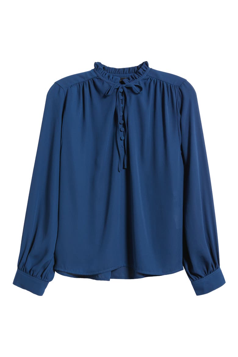 Shay Long Sleeve Chiffon Top, Alternate, color, INK BLUE