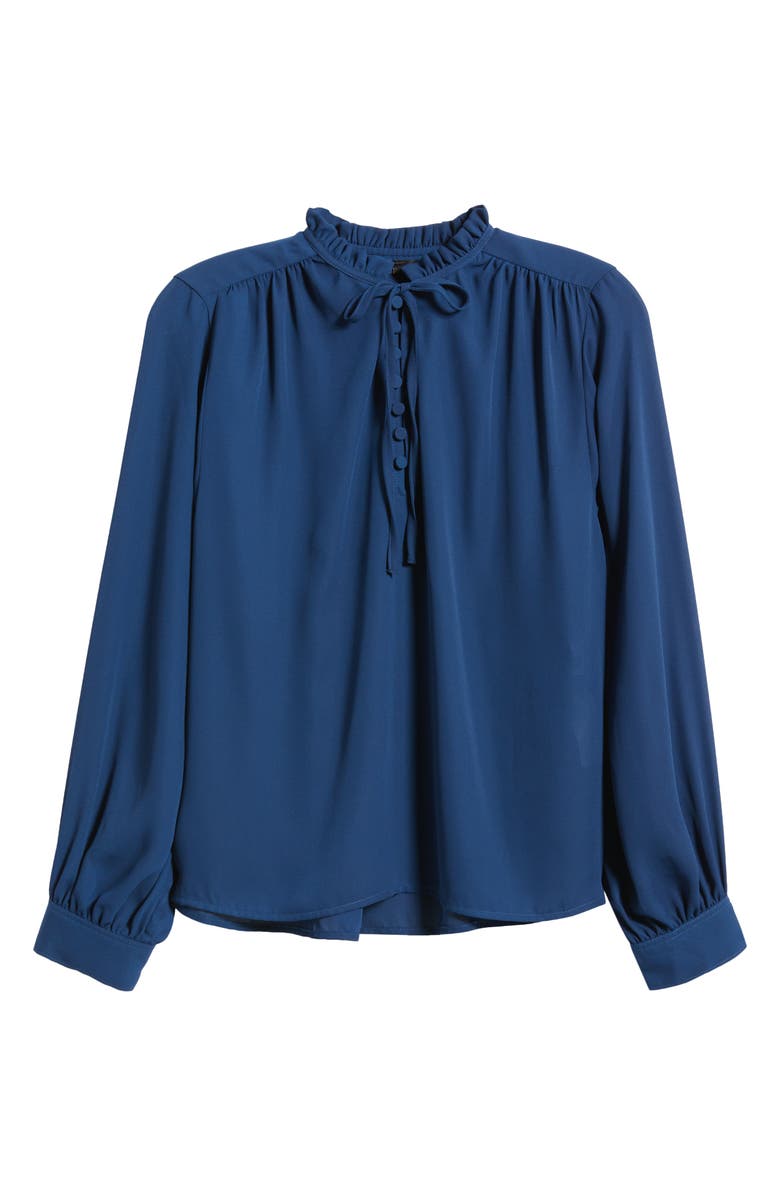 Madewell Shay Long Sleeve Chiffon Top, Alternate, color, Ink Blue