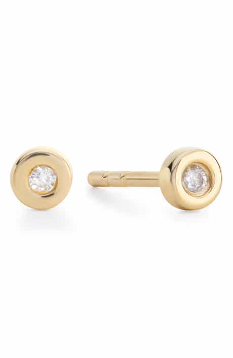 Monica Vinader Mini Linear Diamond Stud Earrings