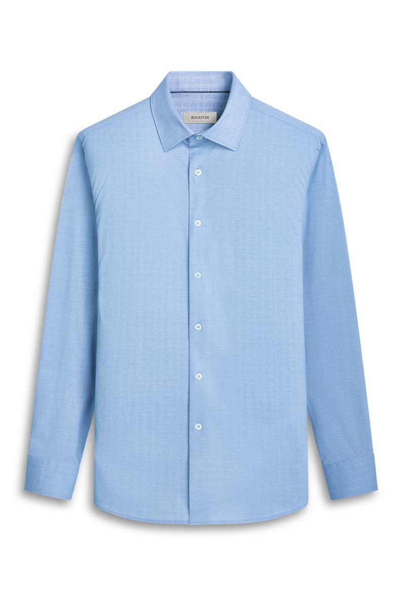 Bugatchi Jimmy OoohCotton<sup>®</sup> Herringbone Button-Up Shirt, Alternate, color, Air Blue