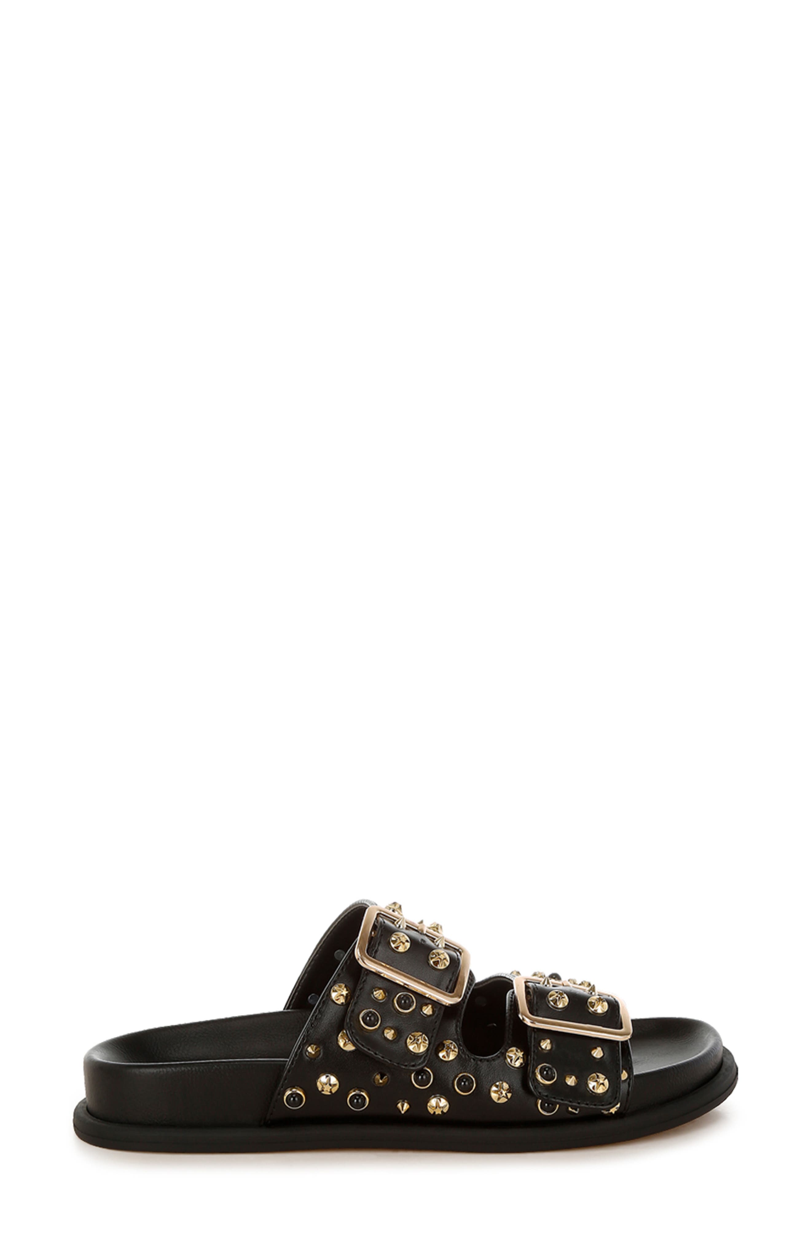 LONDON RAG Lumina Studded Slide Sandal, Alternate, color, Black
