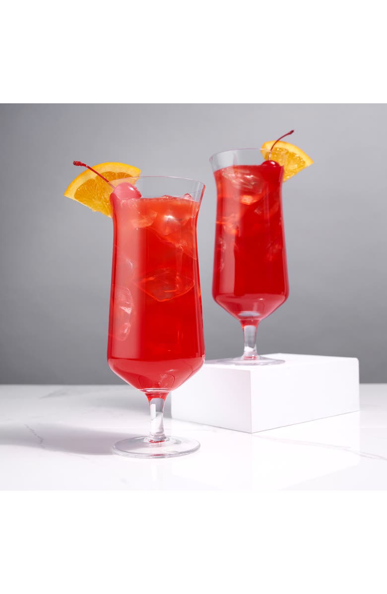 Viski Raye Crystal Angled Hurricane Glasses Set of 2, Alternate, color, Clear