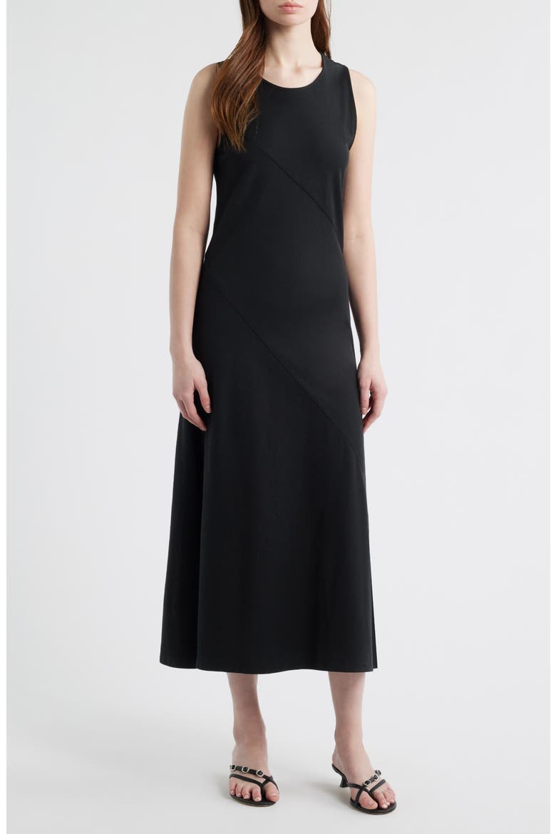Mica Bias Cut Midi Dress, Main, color, BLACK