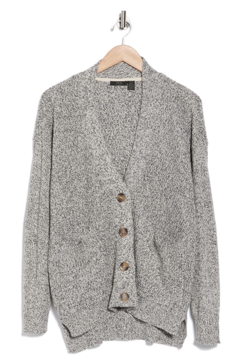RDI Suede Elbow Patch Cardigan (Women) | Nordstrom