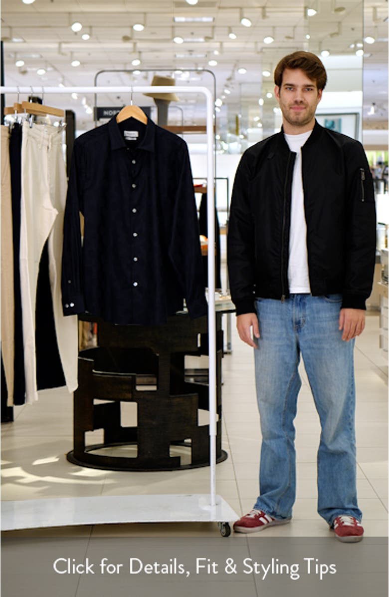 Julian Floral Jacquard Stretch Cotton Button-Up Shirt, sales video thumbnail