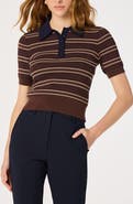 ASTR the Label Iris Striped Short Sleeve Polo Sweater