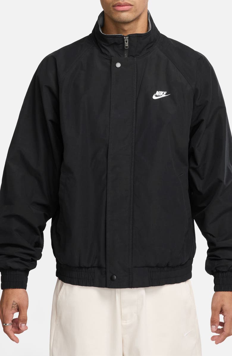 Nike Club Fleece Futura Jacket, Main, color, Black/ White