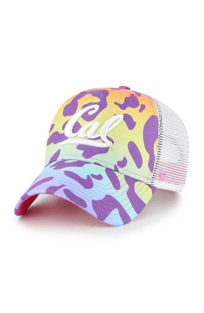 '47 Girls Youth '47 Purple Cal Bears Cool Cat Trucker Snapback Hat, Main, color, Purple