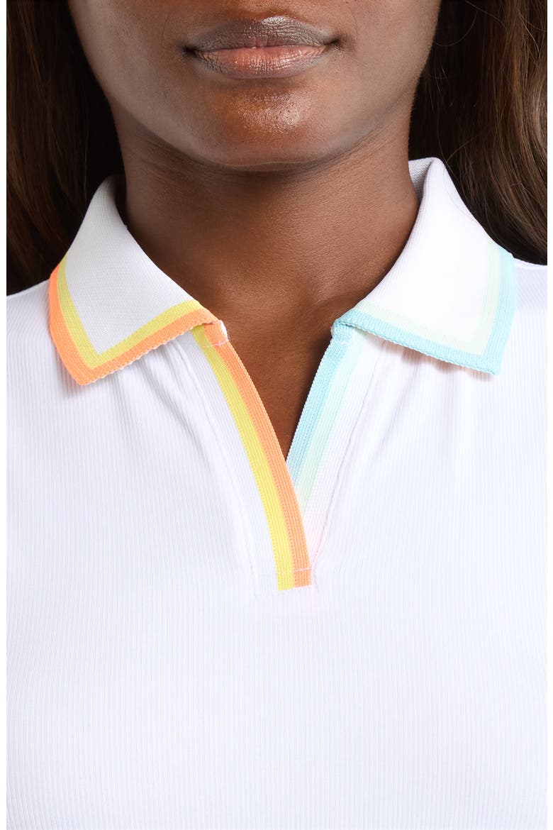 Johnny Collar Tech Sleeveless Polo, Alternate, color, SNOW / CENOTE