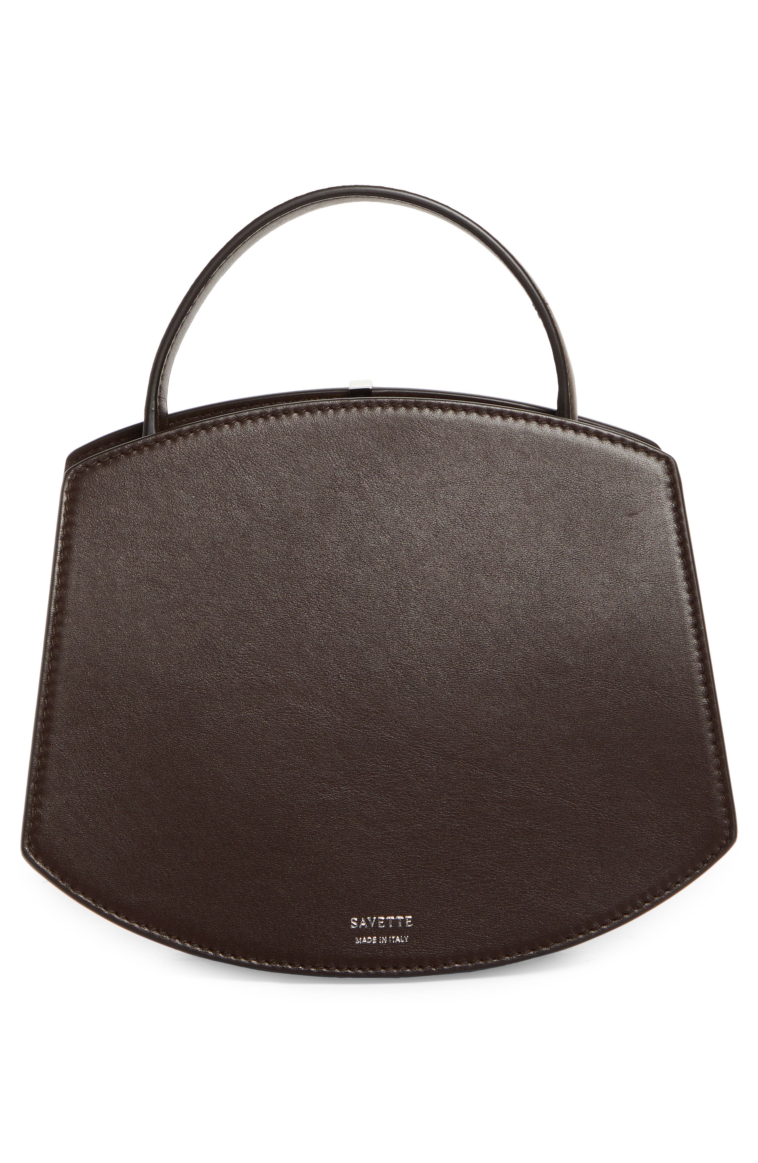 SAVETTE The Florence 20 Leather Top Handle Bag, Alternate, color, Coffee