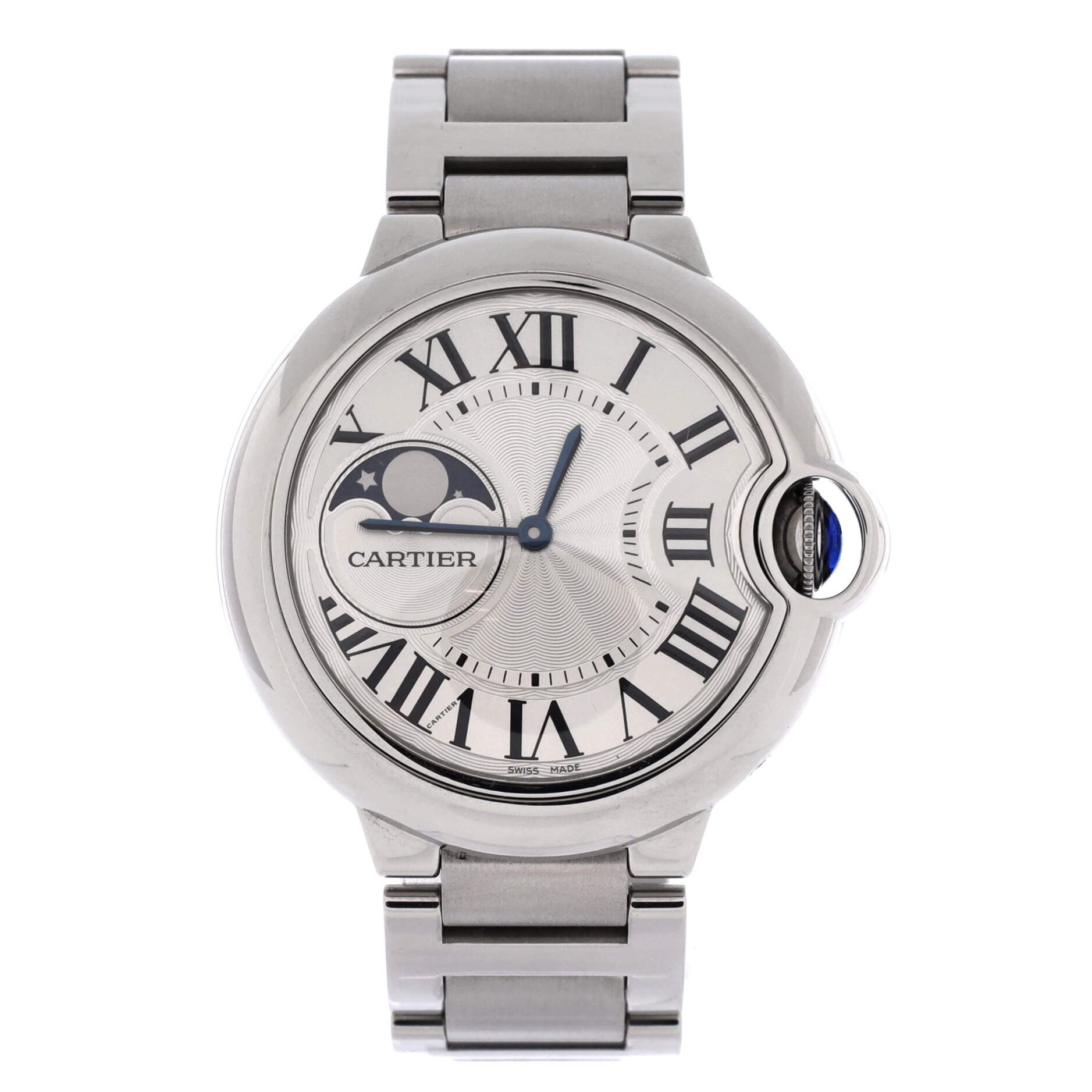 Ballon Bleu de Cartier Moonphase Automatic Watch Stainless Steel 37, Main, color, Metallic Silver