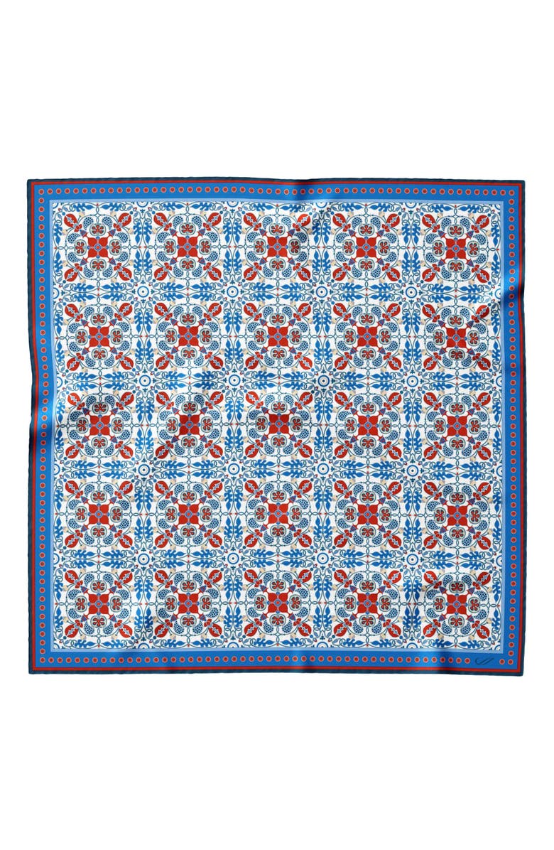 Elizabetta Barbaresco - Hand Rolled Silk Neckerchief, Main, color, Blue And Red