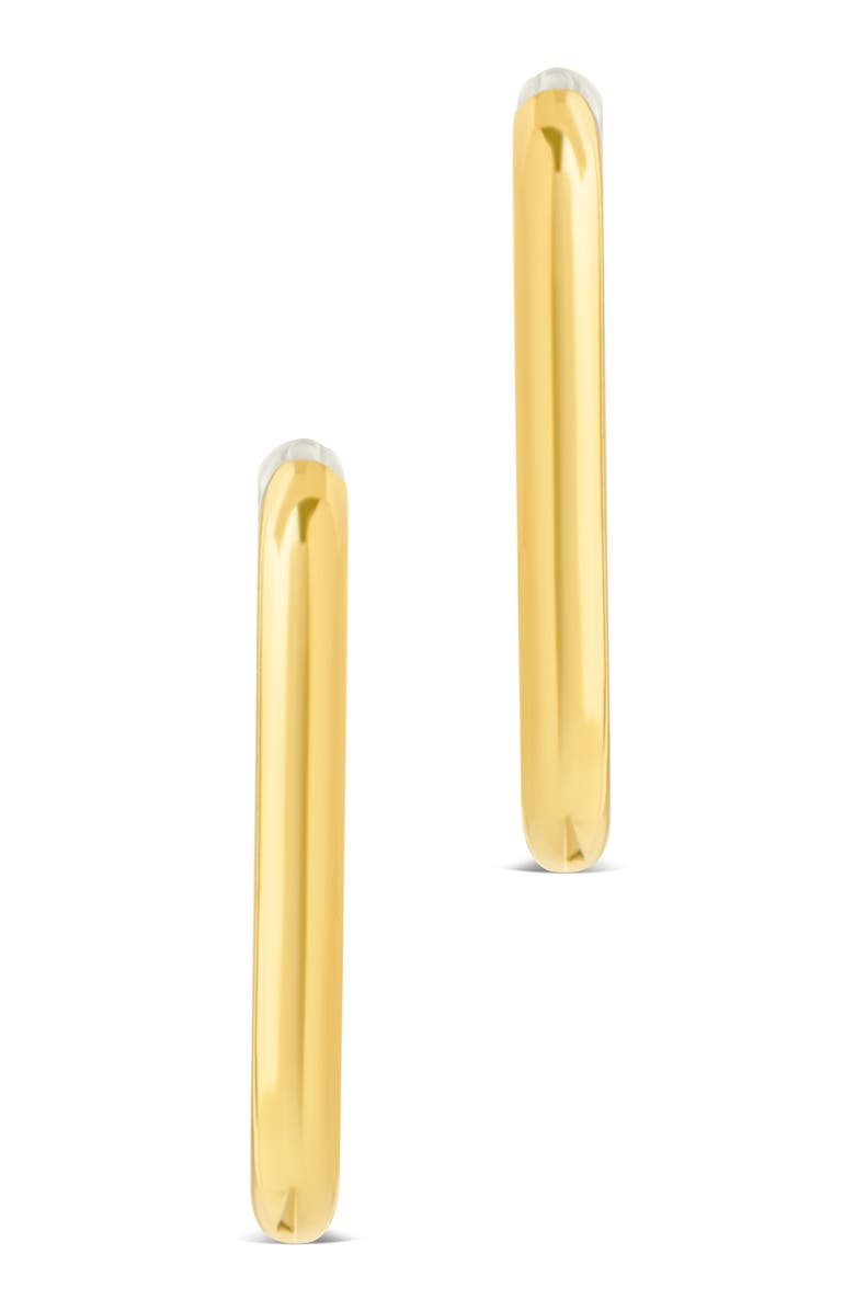 Sterling Forever Two Tone Oval Hoop Earrings, Alternate, color, Dual Tone